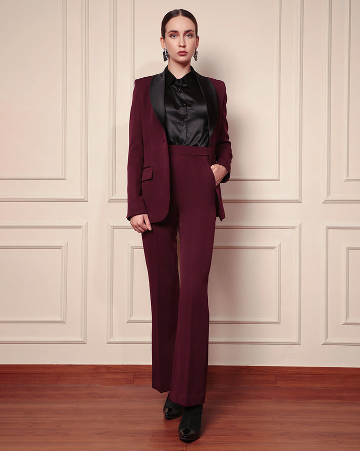 Wine Luxe Blazer Suit