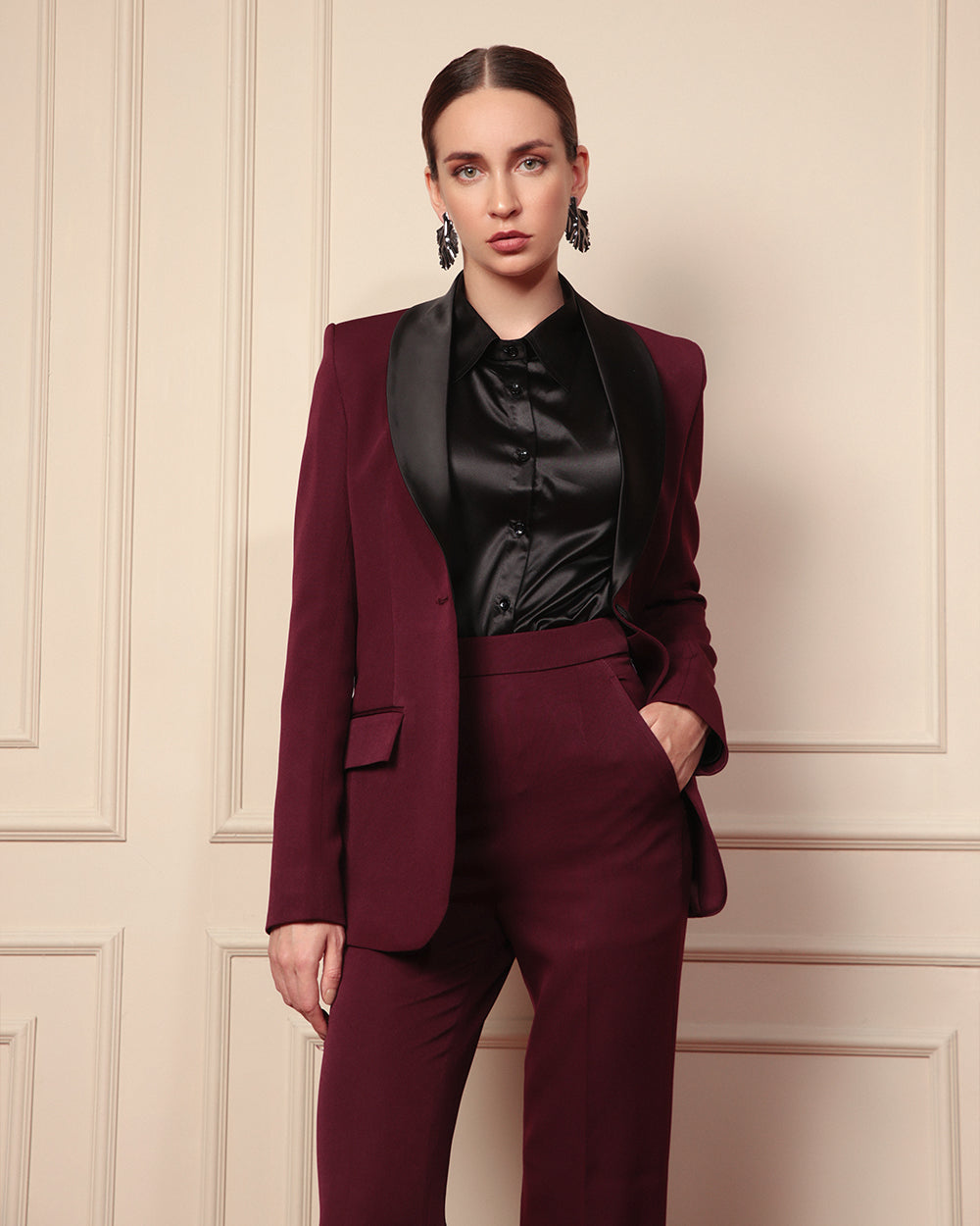 Wine Luxe Blazer Suit