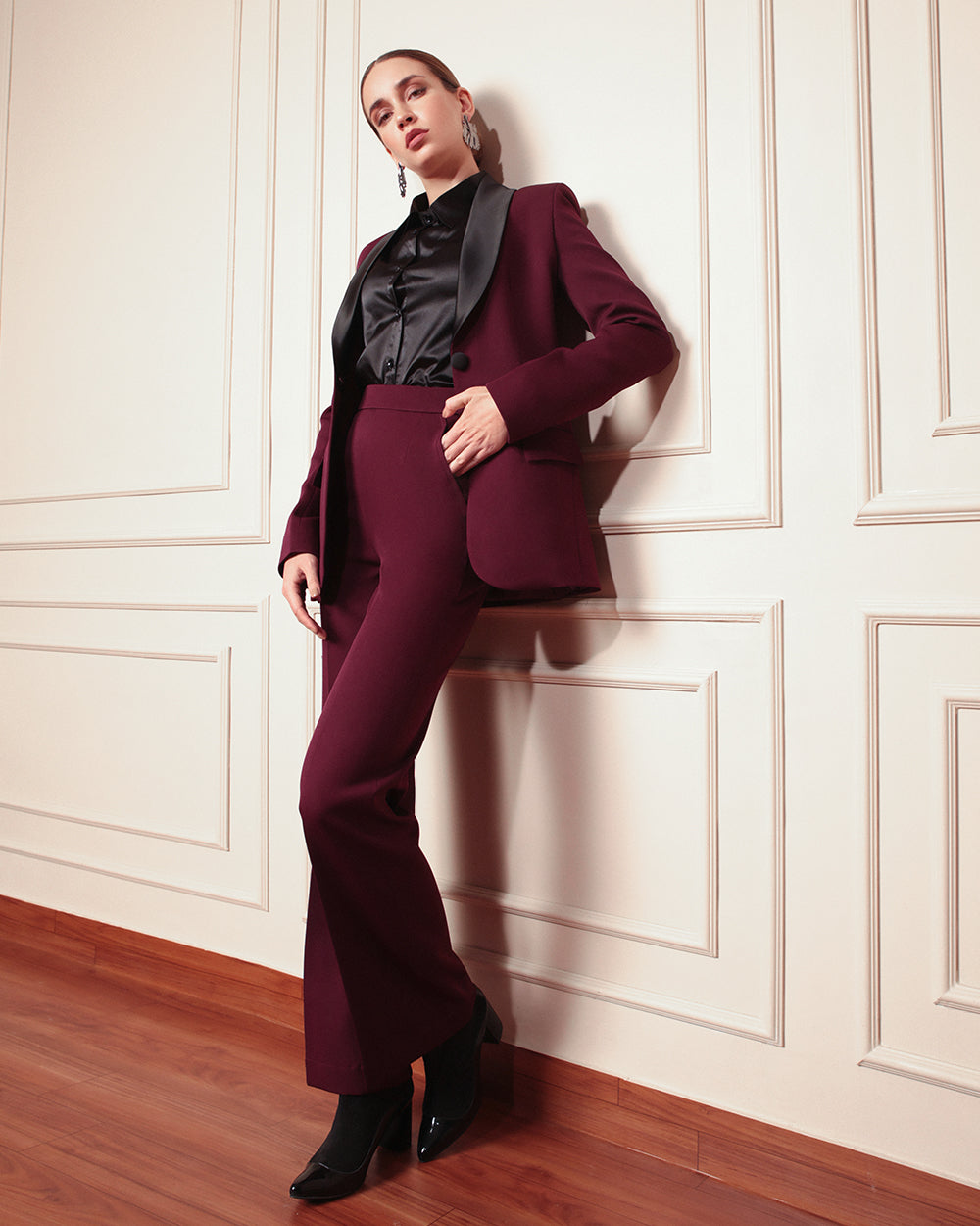 Wine Luxe Blazer Suit