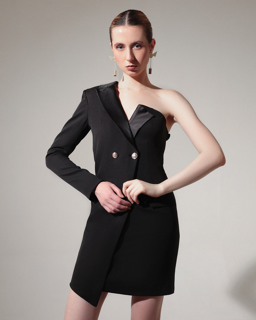 Black Glamour Blazer Dress