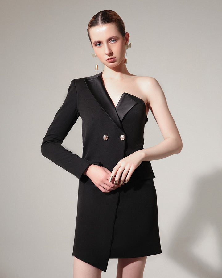 Black Glamour Blazer Dress