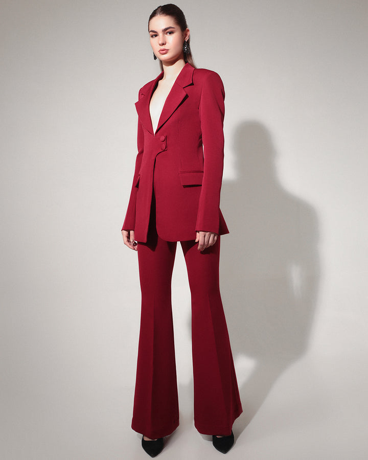 Majestic Maroon Elegance Blazer Suit