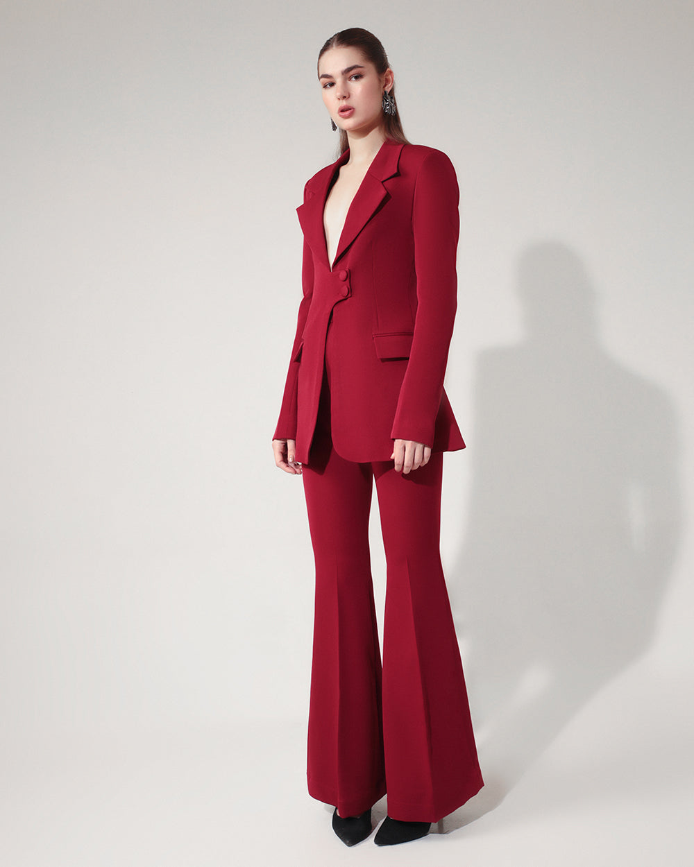 Majestic Maroon Elegance Blazer Suit