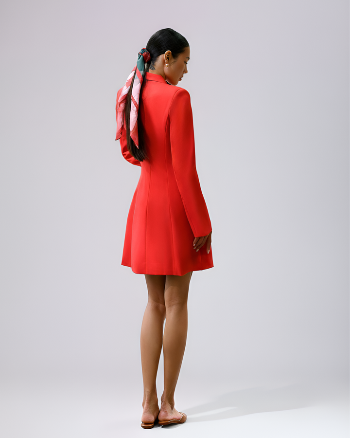 Katy Red Double Breasted Blazer Mini Dress
