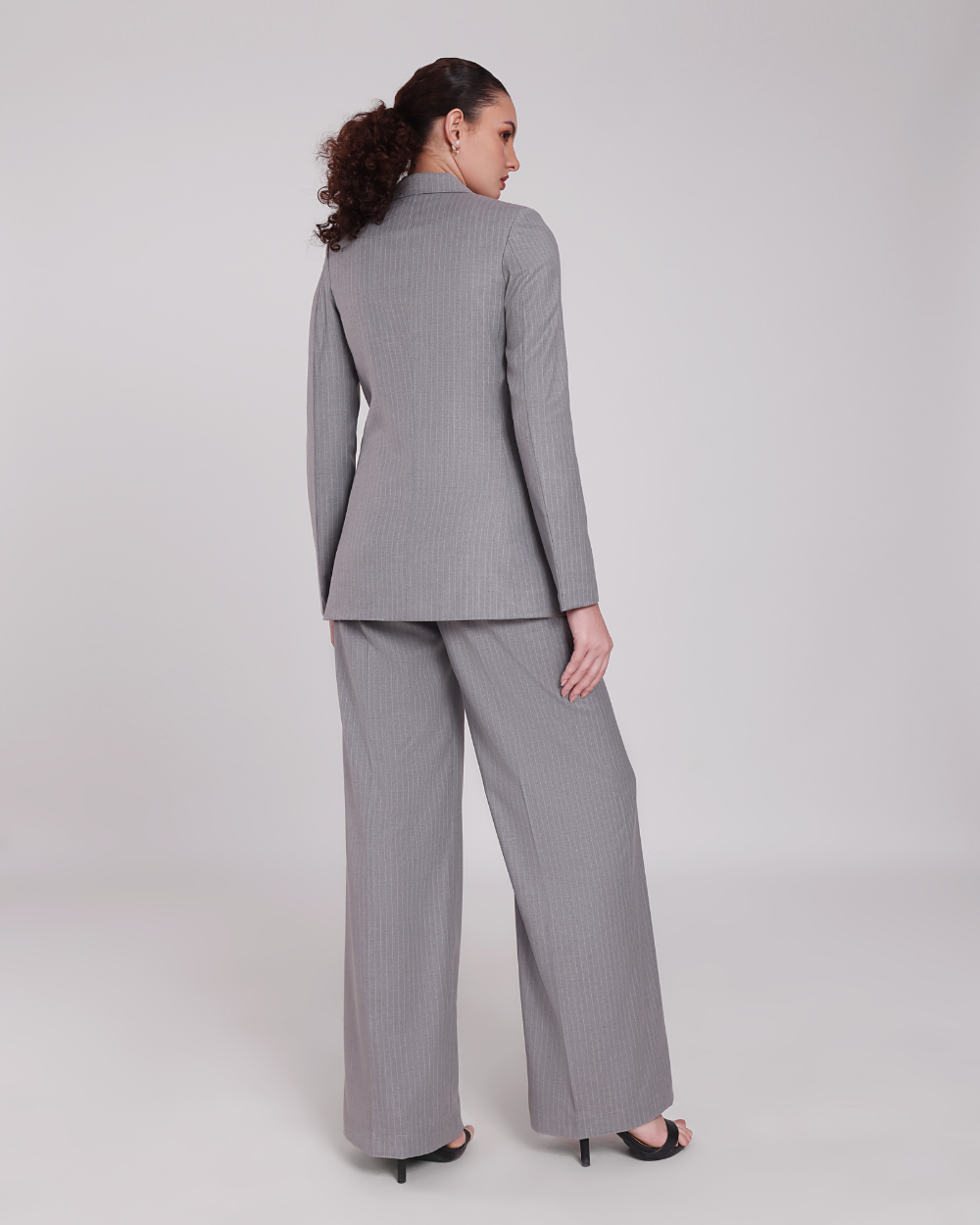 Grey Stripe Single Breasted Suit 2-piece