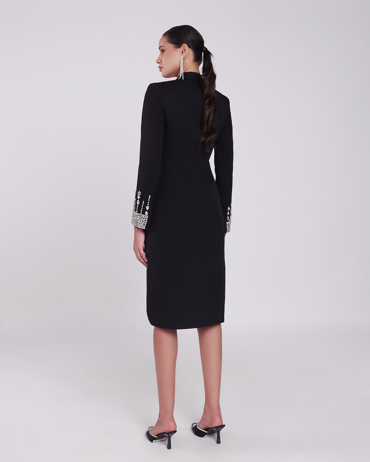 Valentina Black Embellished Blazer Dress