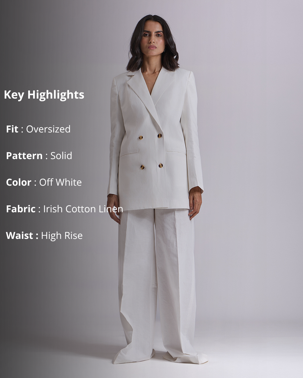 Off White Oversized 2-Piece Suit