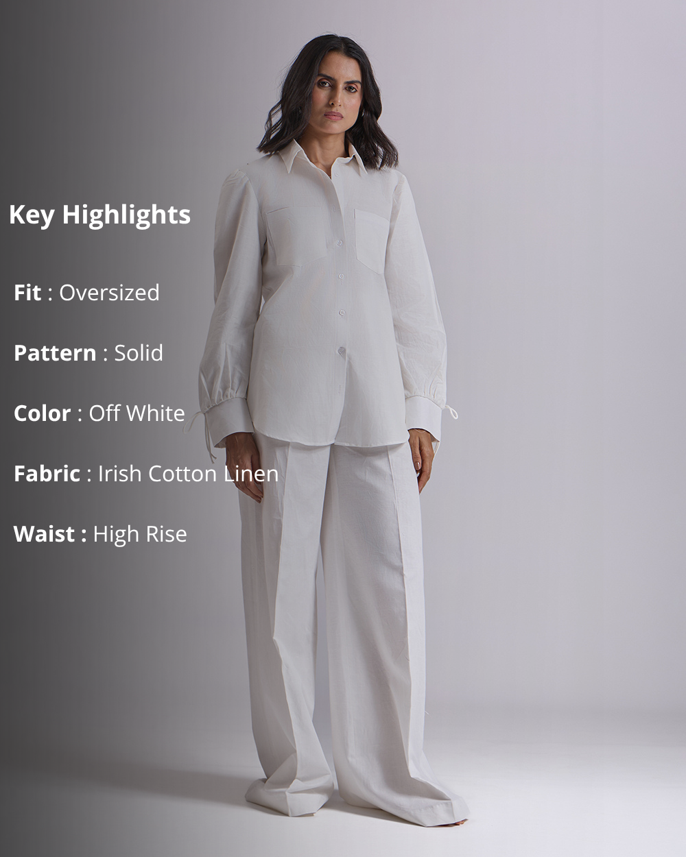 Off White Oversized Shirt And Pant