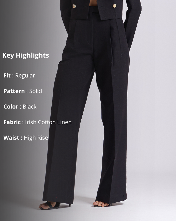 Black Pleated High waist pants