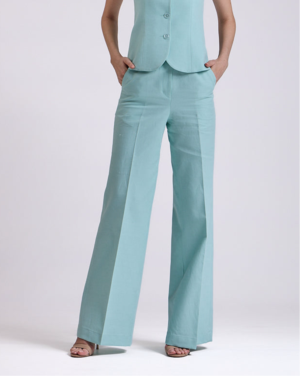 Linen - Teal Blue Pant