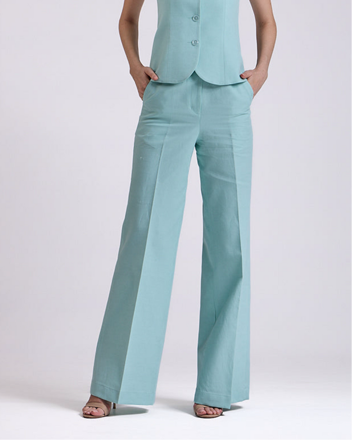 Linen - Teal Blue Pant