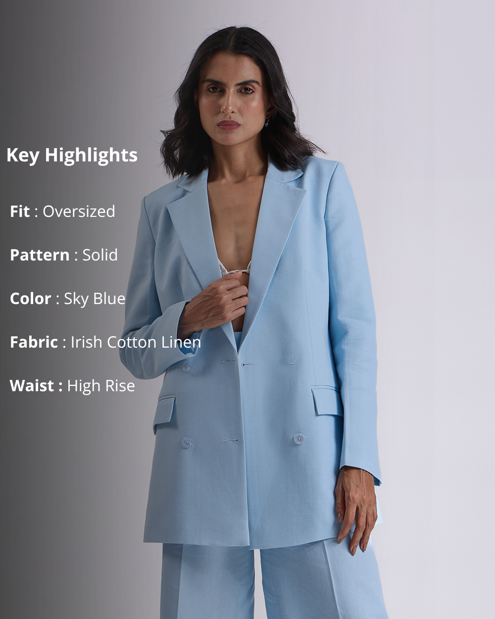 Sky blue Oversized Blazer