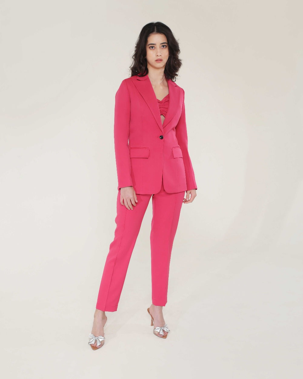 Marky Hot Pink  Blazer Set