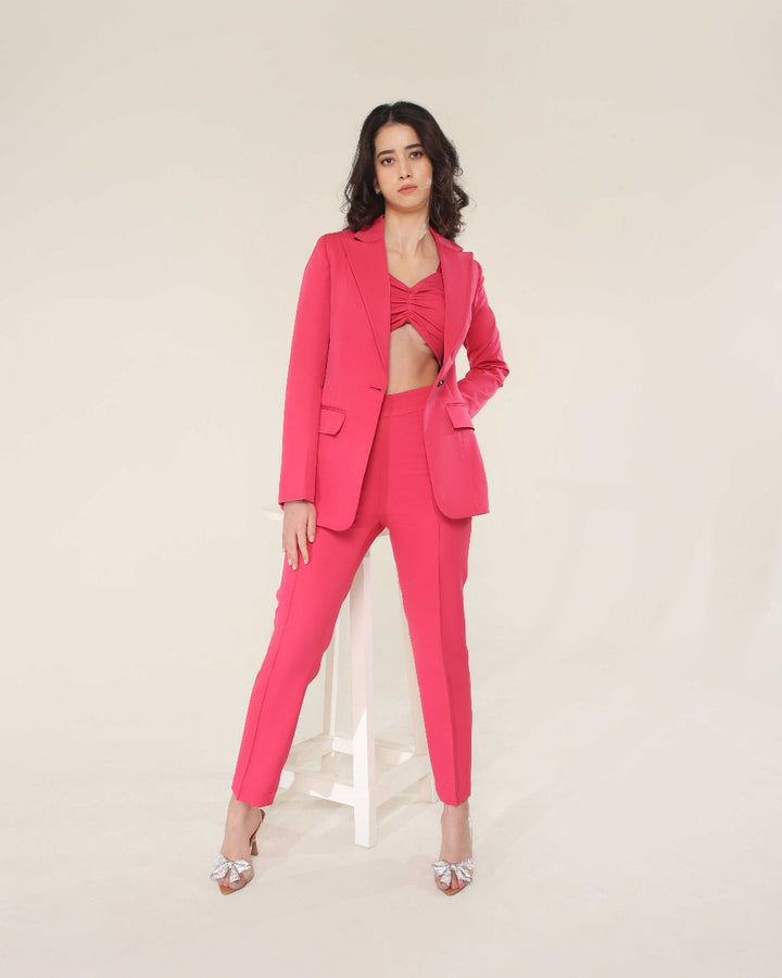 Marky Hot Pink  Blazer Set