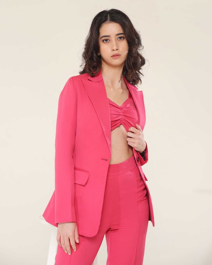 Marky Hot Pink  Blazer Set