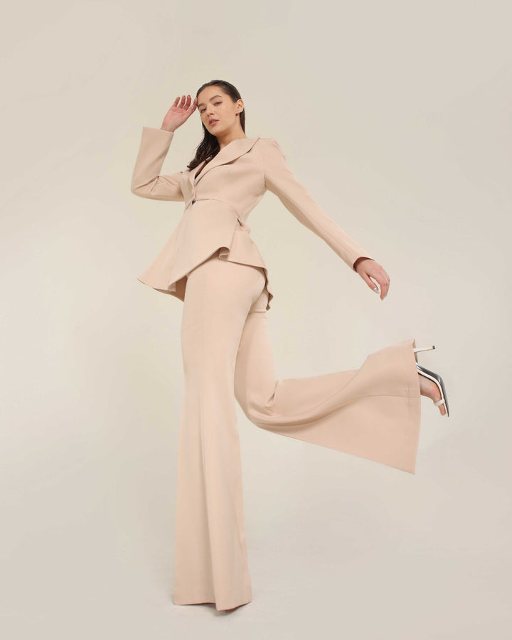 Sly Beige Blazer Set