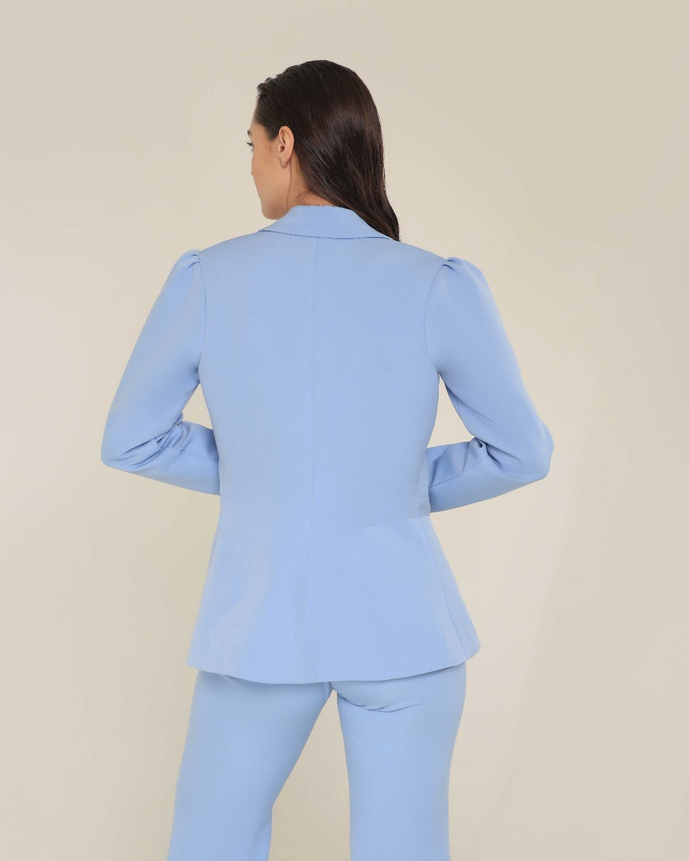 Geo Sky-Blue Blazer Set