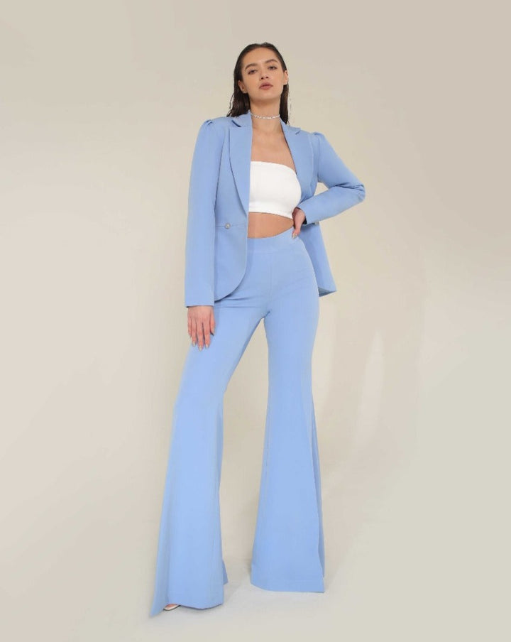 Geo Sky-Blue Blazer Set