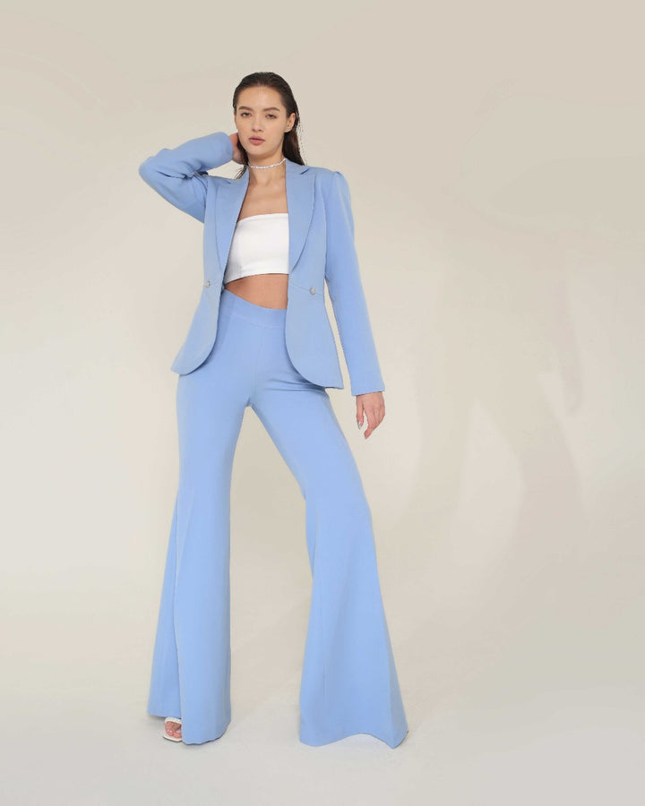 Geo Sky-Blue Blazer Set