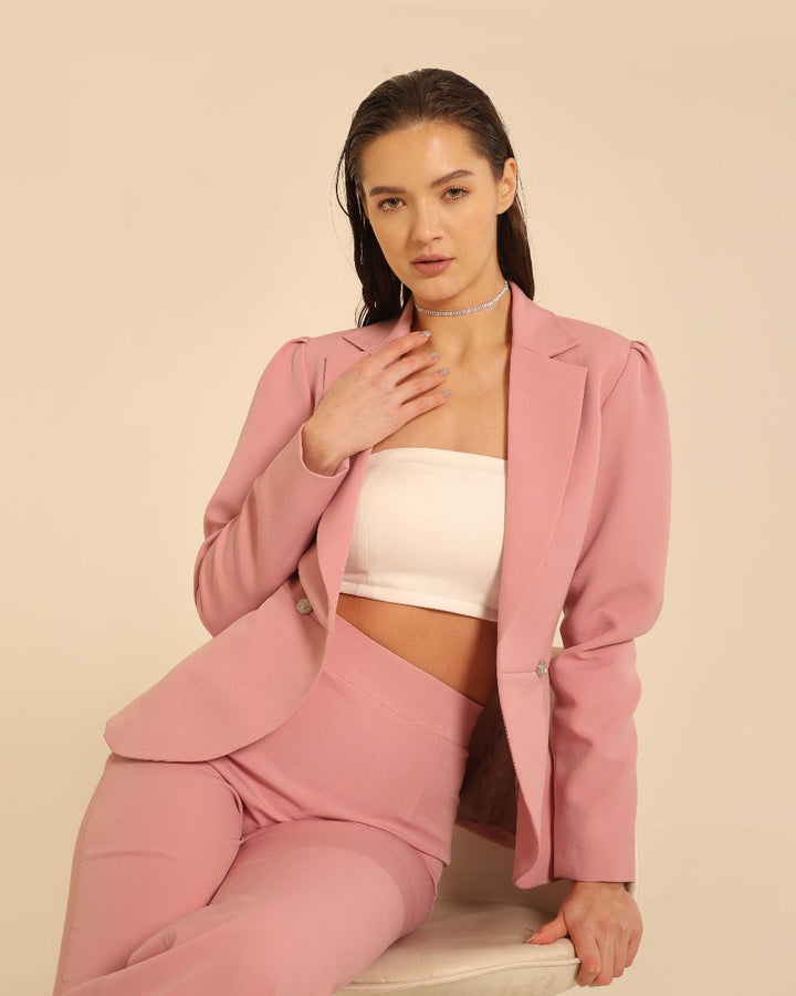 Geo Pink blazer set