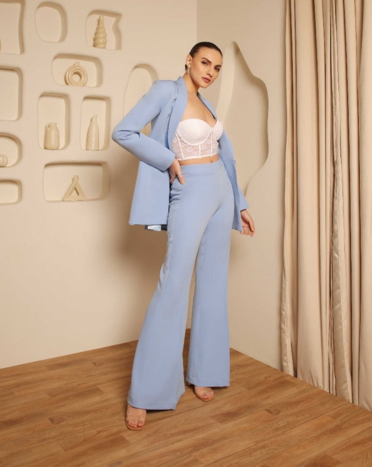 Channel sky-blue Blazer Set