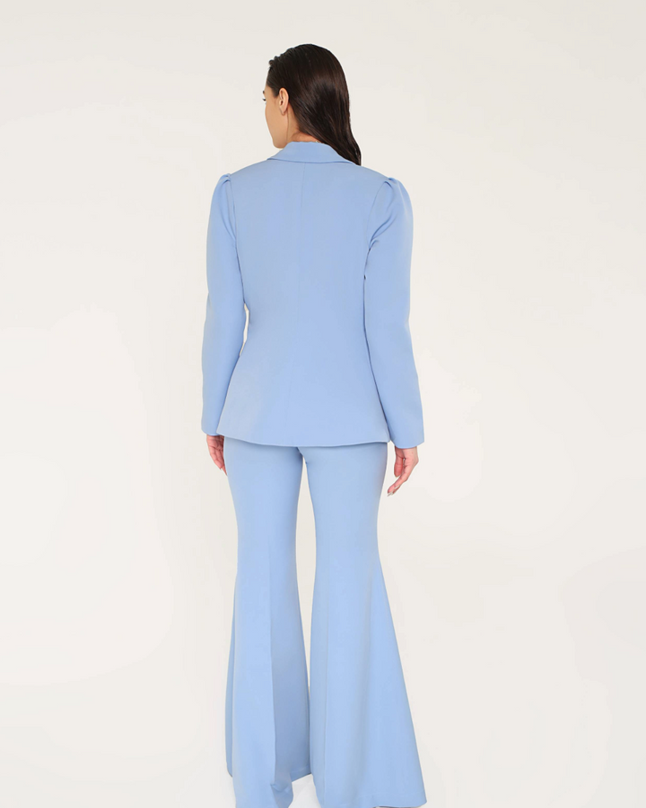 Geo Sky-Blue Blazer Set