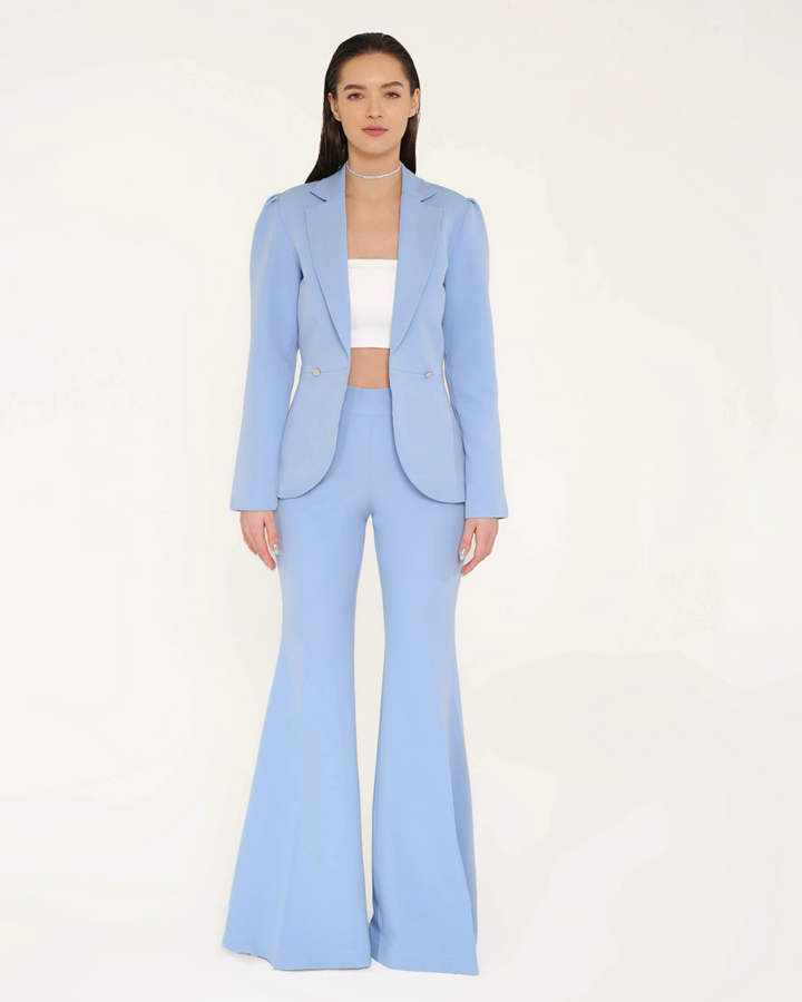 Geo Sky-Blue Blazer Set