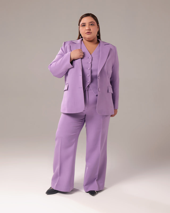 Lavender Slim Fit Blazer Set
