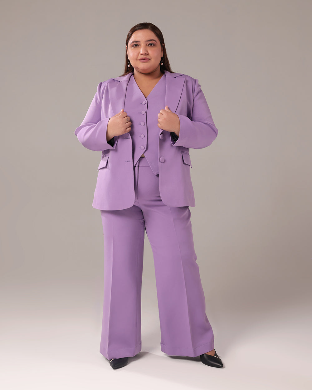 Lavender Slim Fit Blazer Set