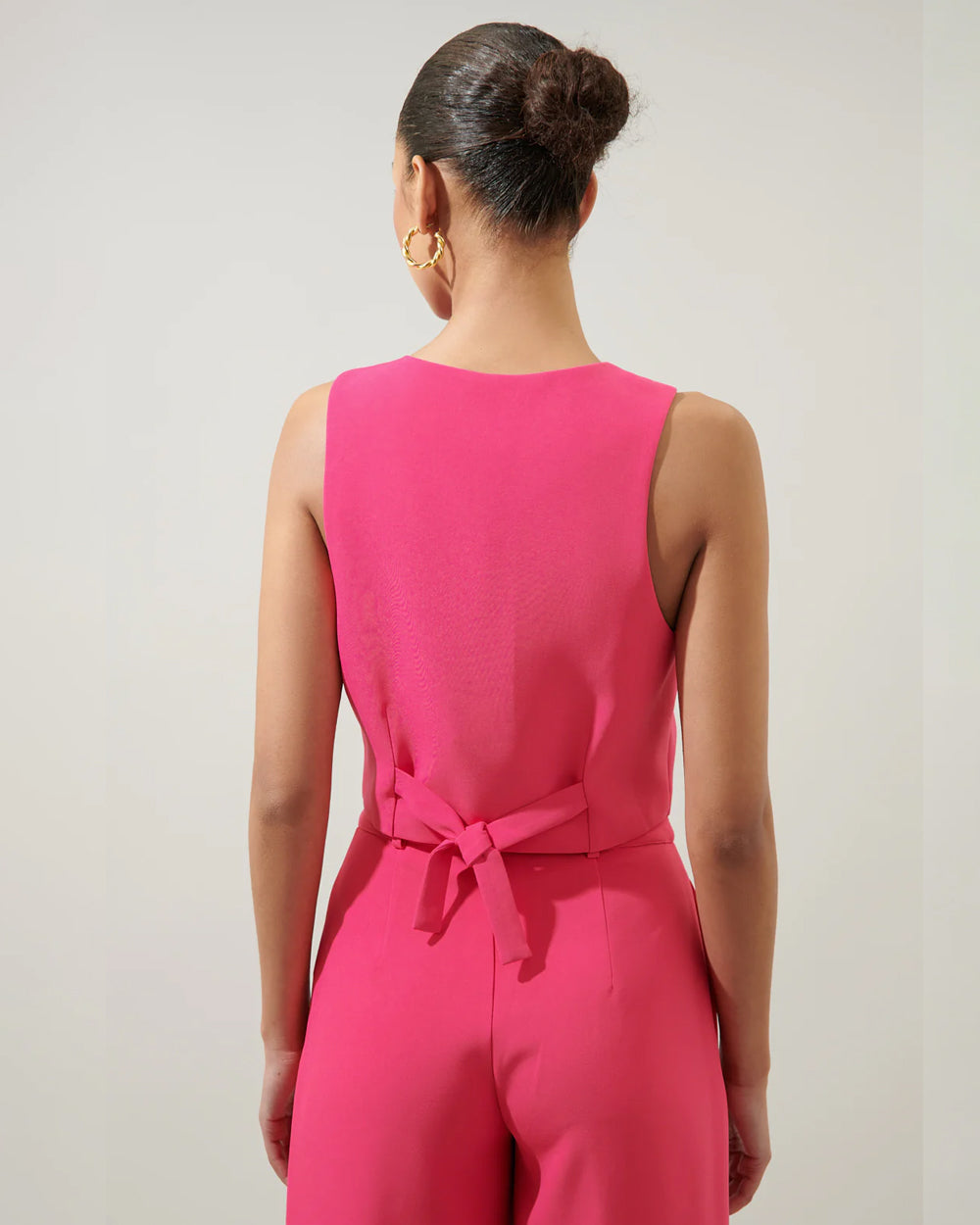 Hot Pink Waistcoat And Pant Set