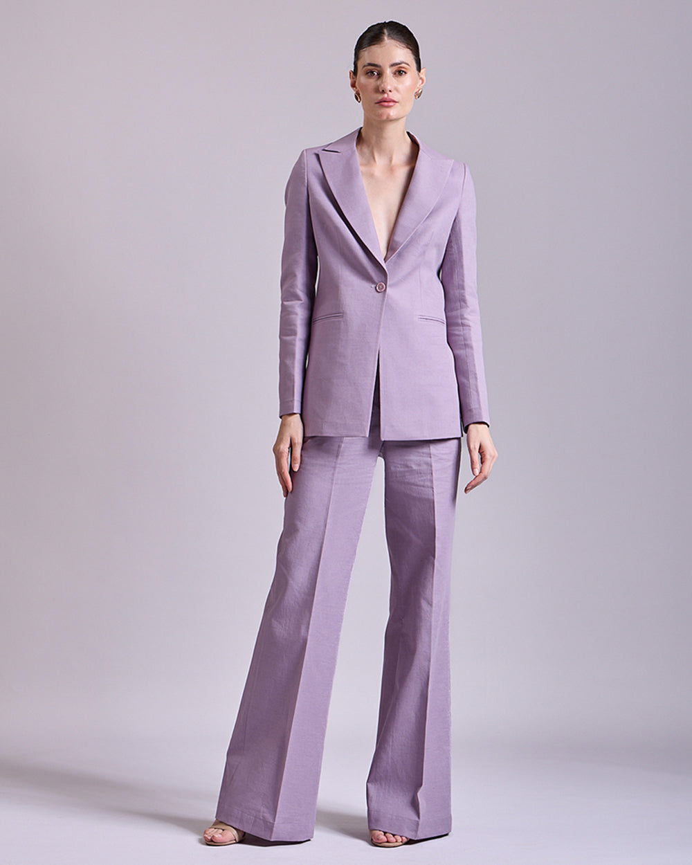Linen - Onion pink Single-Breasted Suit 2-Piece