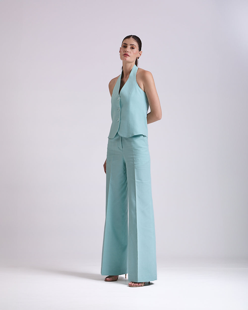 Linen - Teal Blue Pant