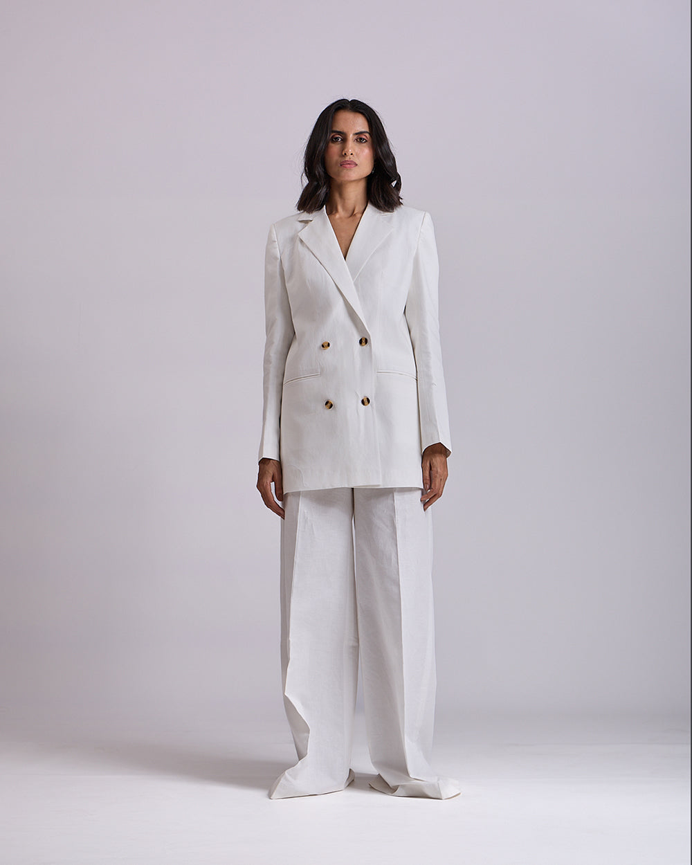 Linen - Off White Oversized 2-Piece Suit