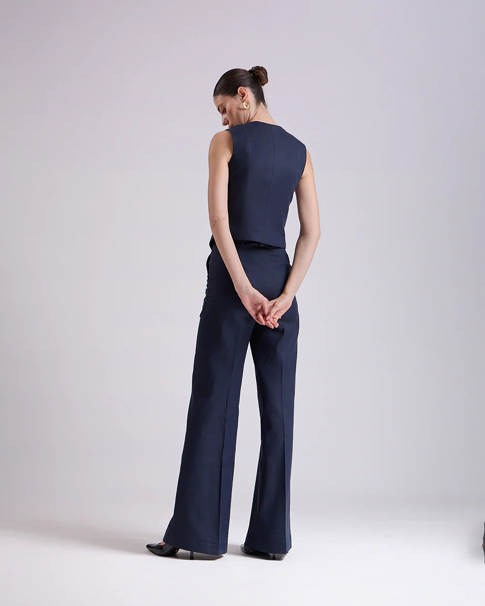 Navy Blue Waistcoat And Pant Set