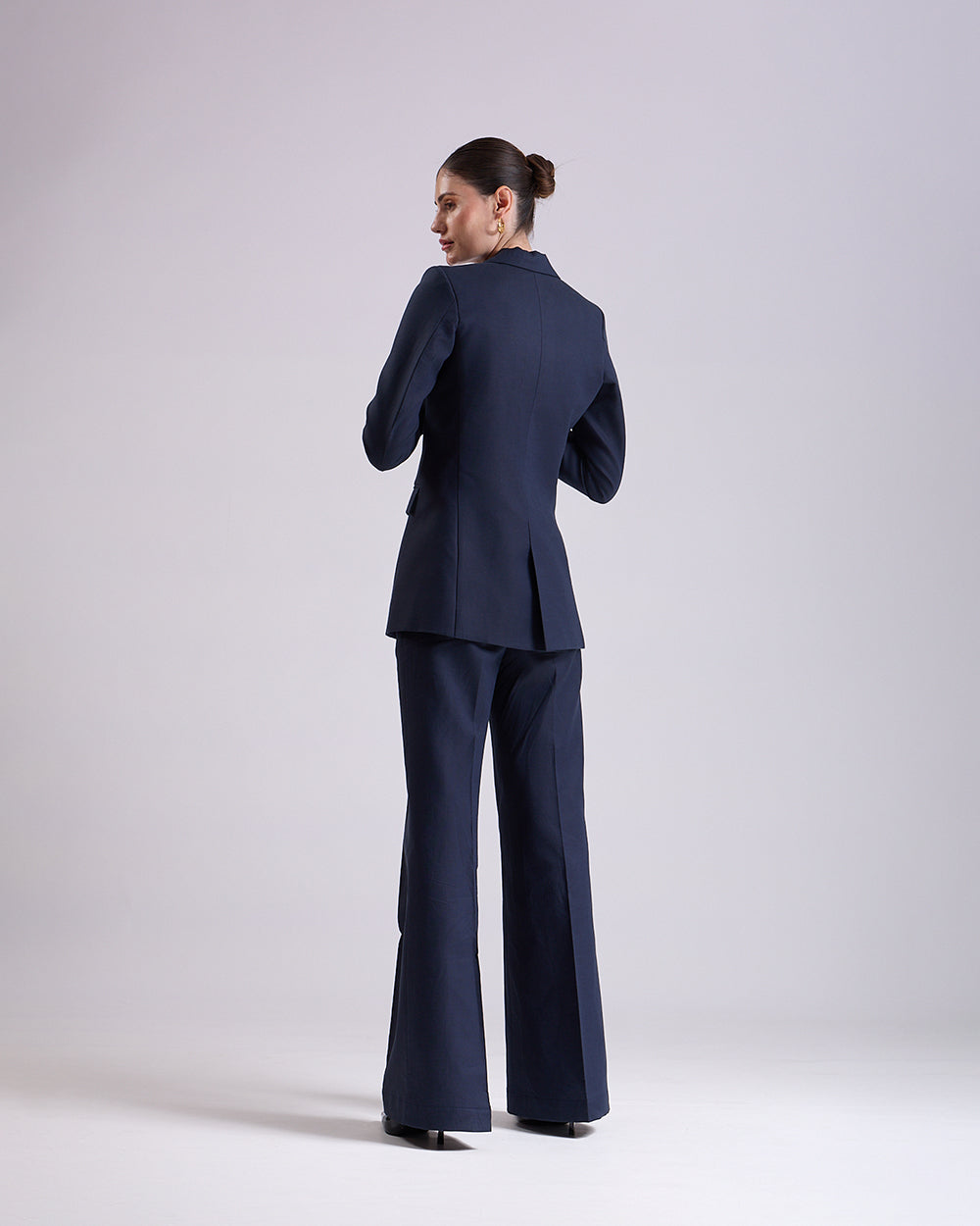 Linen - Navy Blue Single-Breasted Suit 2-Piece