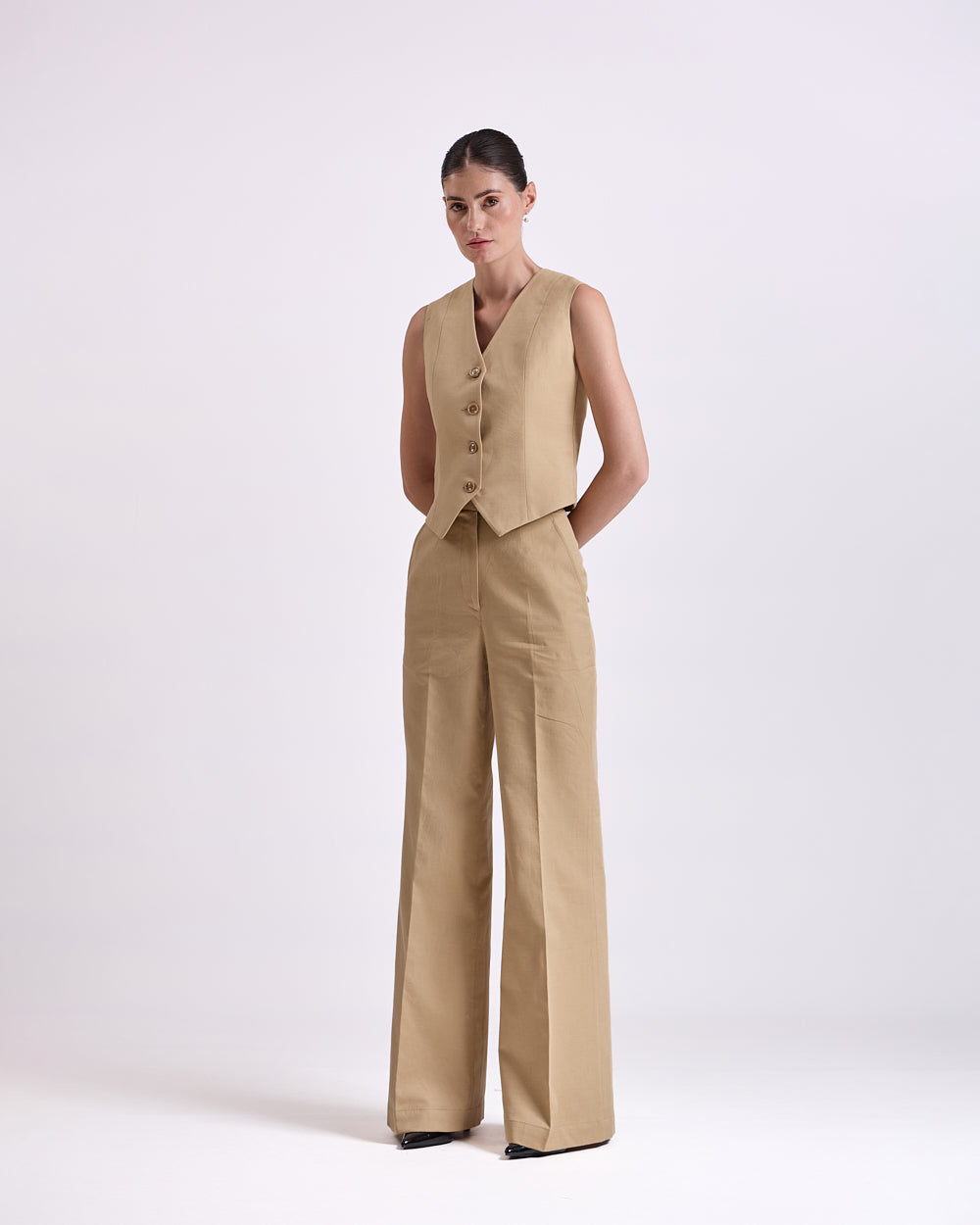 Linen - tan brown pant