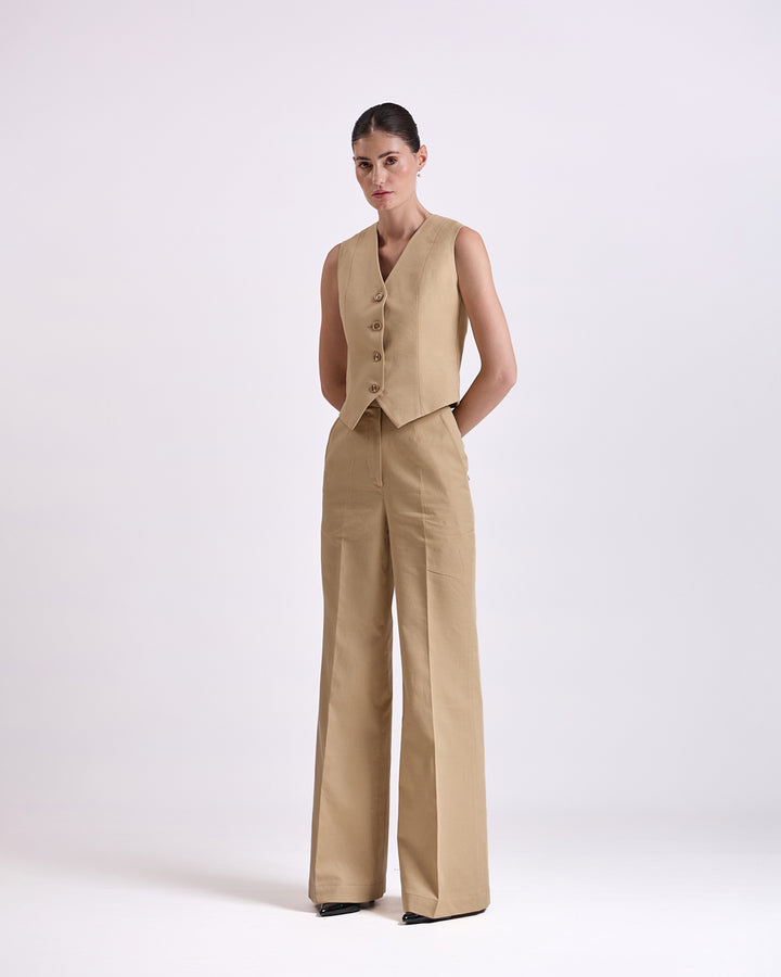 Linen - tan brown pant