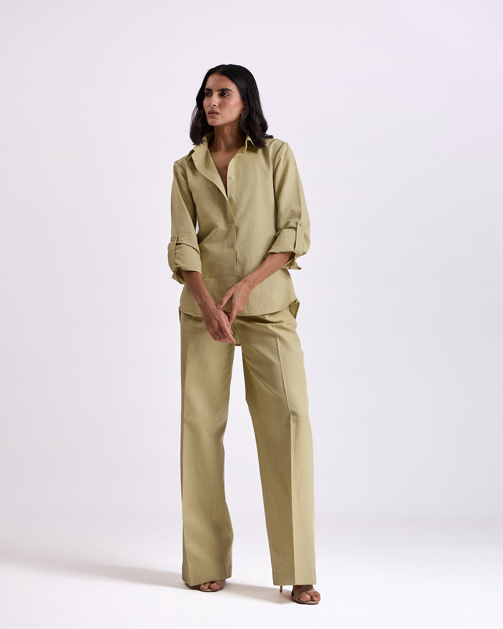 Linen - Pista Green pant