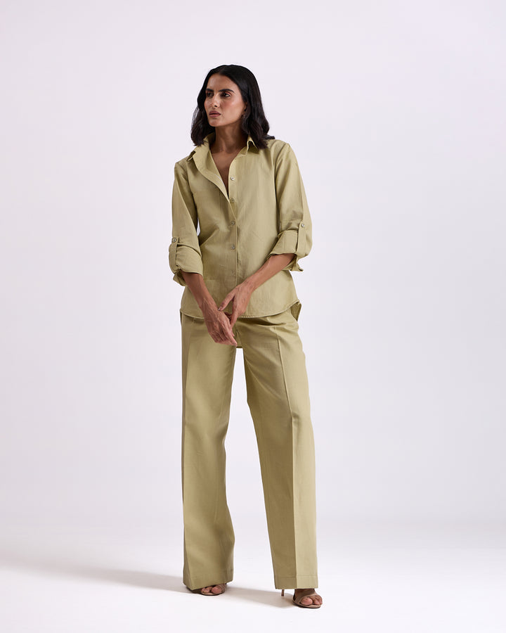 Linen - Pista Green pant