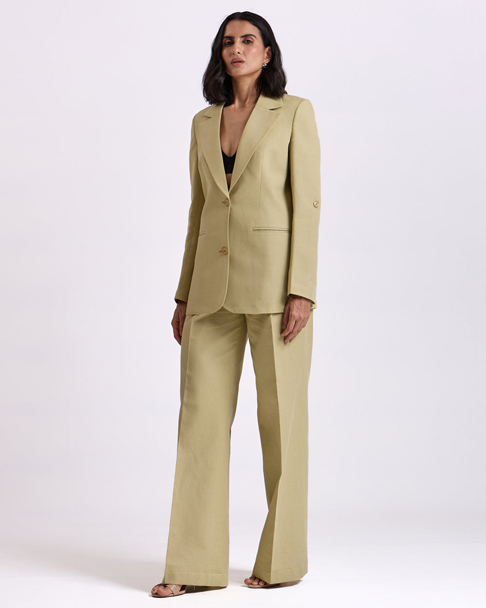 Linen - Pista Green Regular-Fit Suit 2-Piece