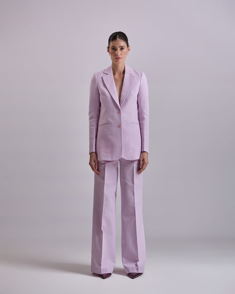 Linen - Lavender Single-Breasted Suit 2-Piece