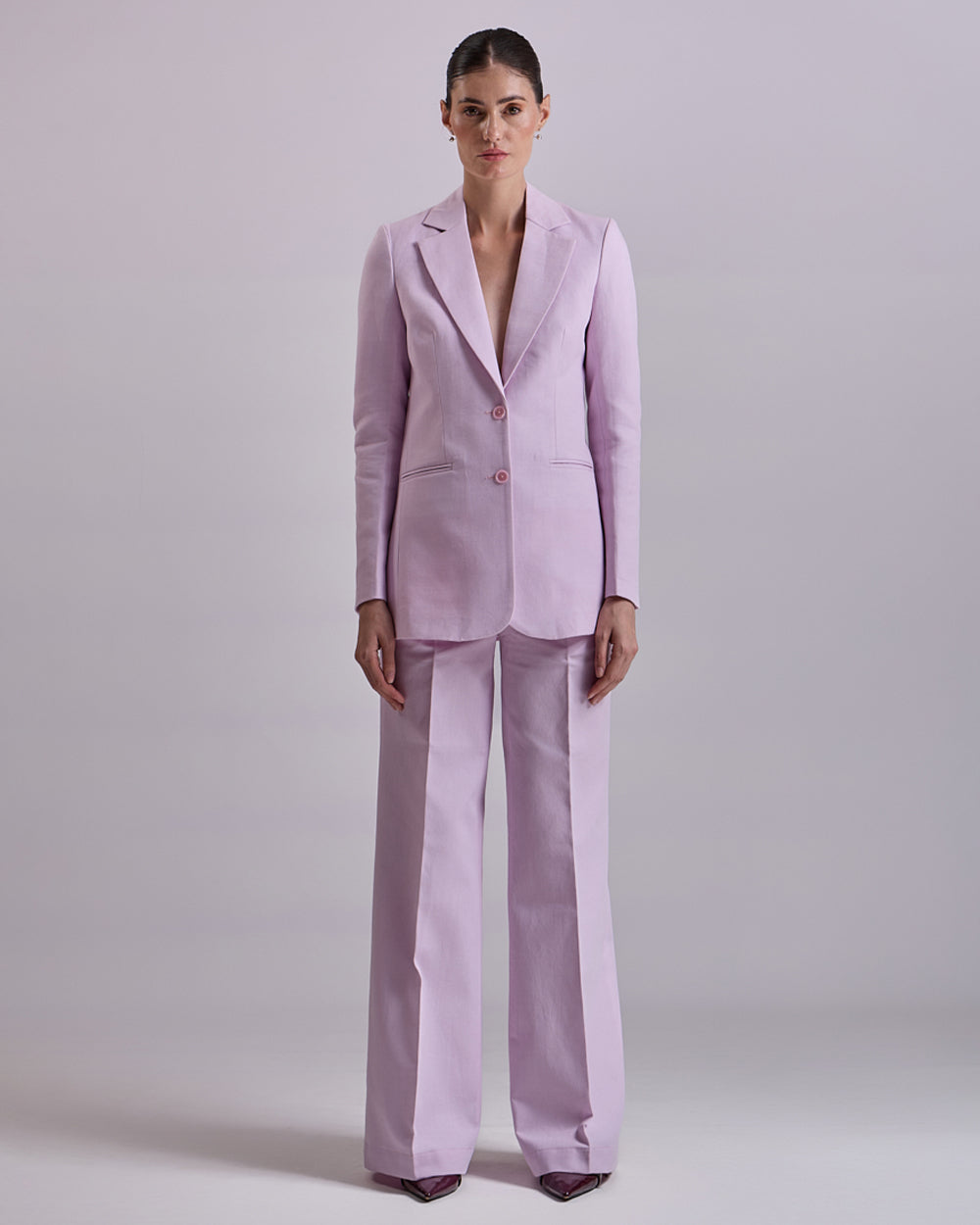 Linen - Lavender Single-Breasted Suit 2-Piece