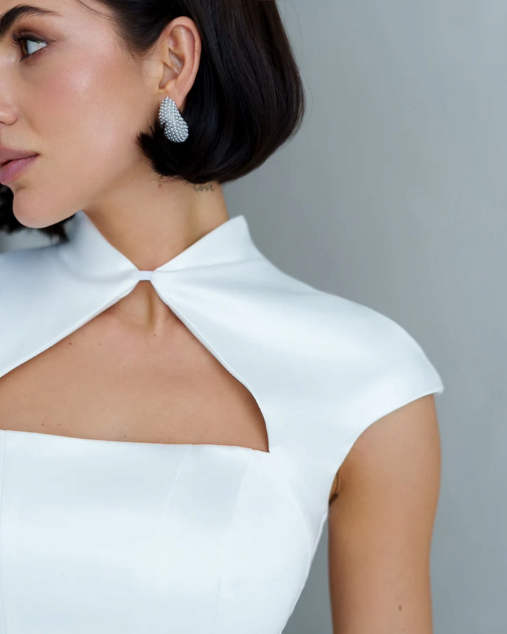 Linda White Corset Cut-Out Maxi Dress