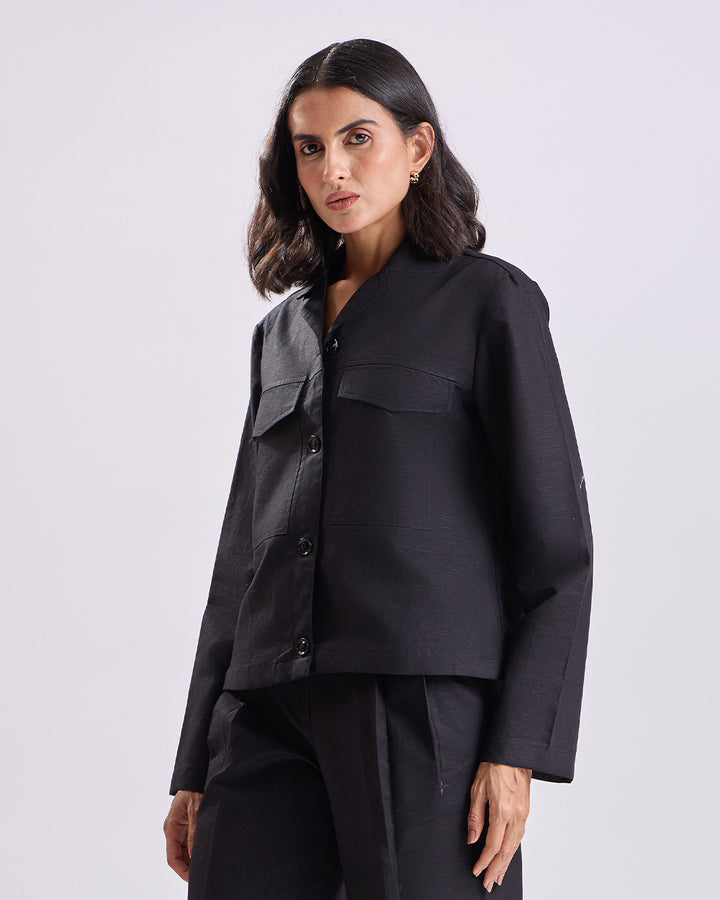 Black Crop Shirt