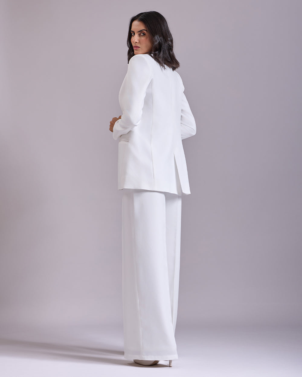 Monica White Single-Breasted 2-piece Suit