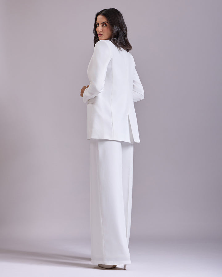 Monica White Single-Breasted 2-piece Suit