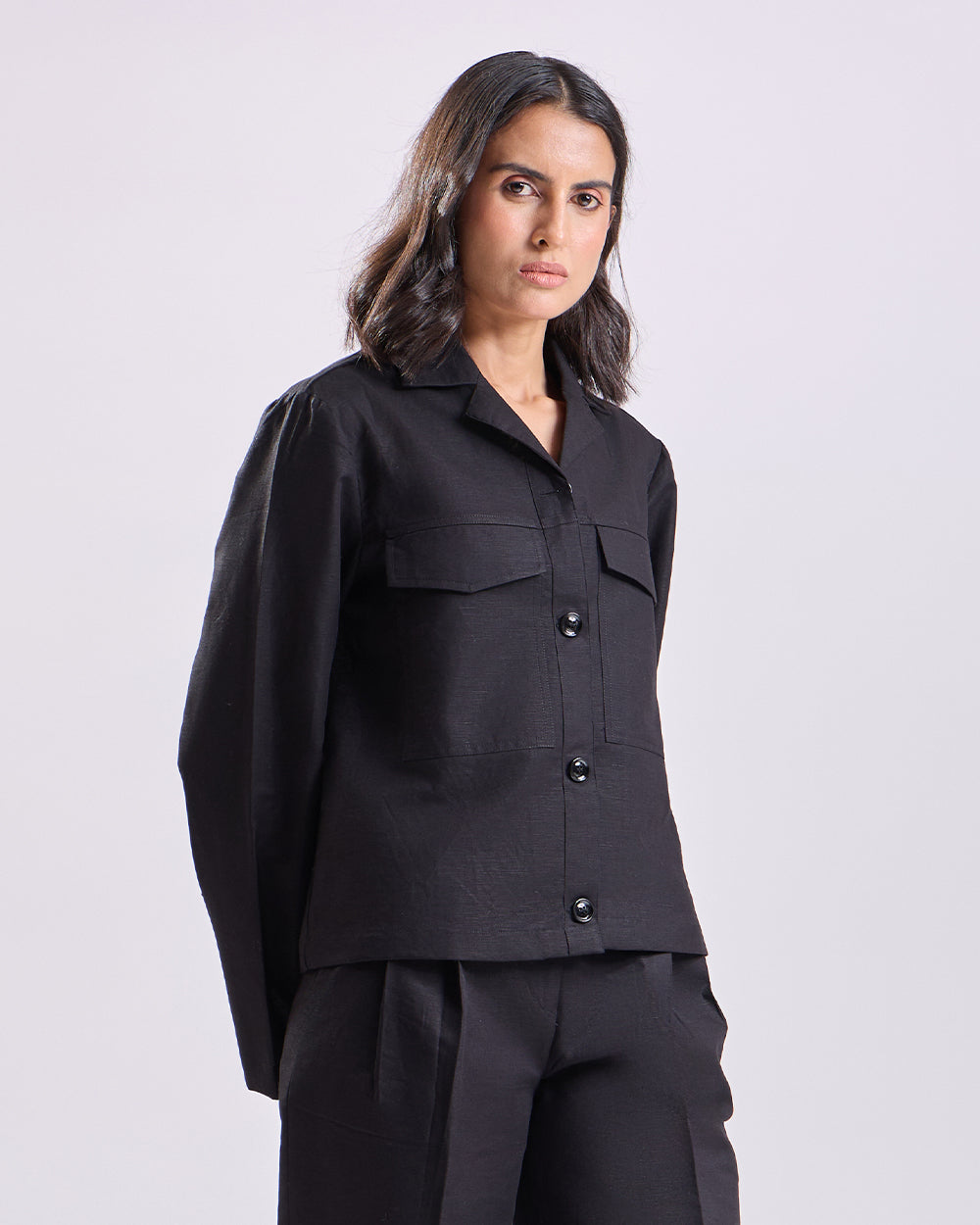 Black Crop Shirt