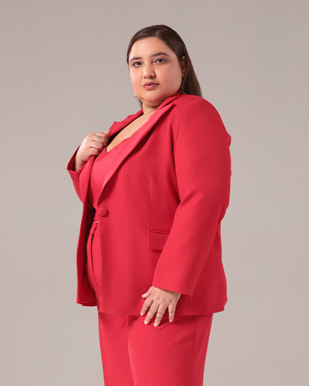 Red Regular Fit Blazer
