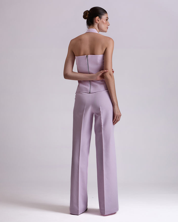 Lavender Waistcoat And Pant Set