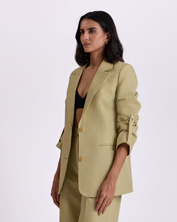 Pista Green Regular-Fit Blazer